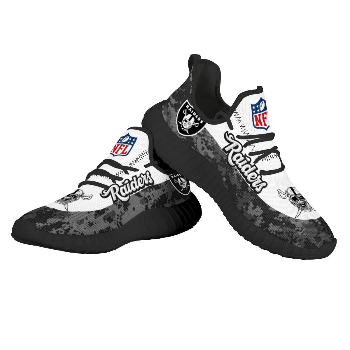 Men's NFL Las Vegas Raiders Mesh Knit Sneakers/Shoes 001
